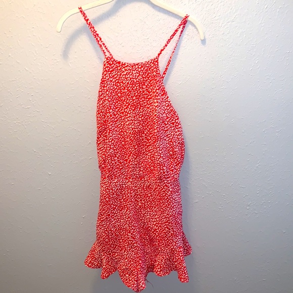 She + Sky Dresses & Skirts - Anthropologie She + Sky Romper Shorts Red Tiered Back Out Tie Size Medium NWT
